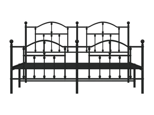 Metal bed frame with headboard and footboard, black, 183x213