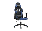 Black and blue faux leather gaming chair
