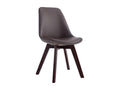 Dining chair - Faux leather / Wood - Brown - Meublita