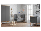 Complete nursery set including convertible cot, changing table, and wardrobe - Nature Grey