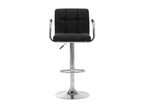 Meublita black fabric bar stool with chrome metal legs