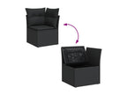 Garden furniture set with cushions, 14 pieces, black woven resin