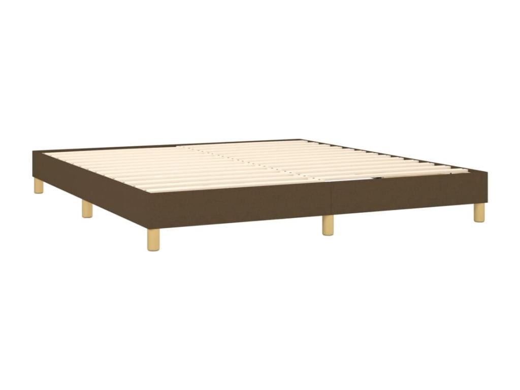 Upholstered bed base with mattress, dark brown, 160x200 cm