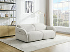 Meublita 3-seater electric sofa in beige textured fabric