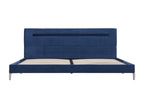 Bed frame with blue LED lighting, fabric, 180x200 cm
