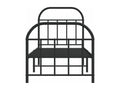 Metal bed frame with headboard/footboard, black, 75x190 cm