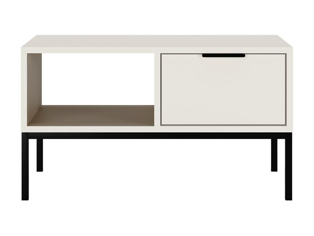 Coffee table 80 cm Meublita White Black legs