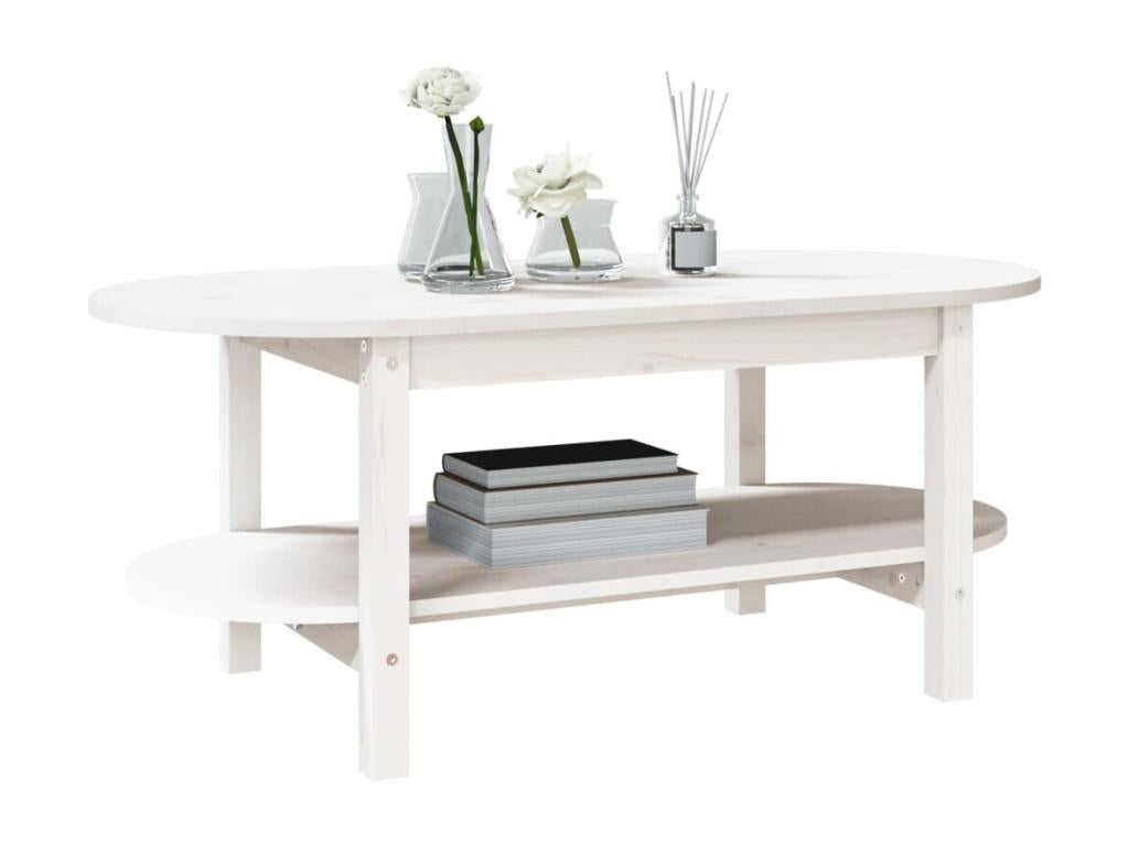 White coffee table 110x55x45 Solid pine wood