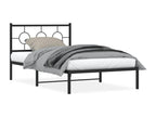 Metal bed frame with black headboard, 107x203 cm
