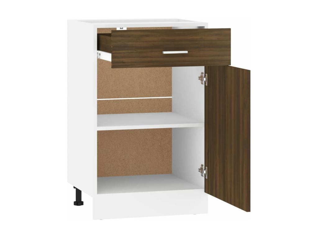 Floor cabinet with drawer, brown oak, 50x46x81.5 cm