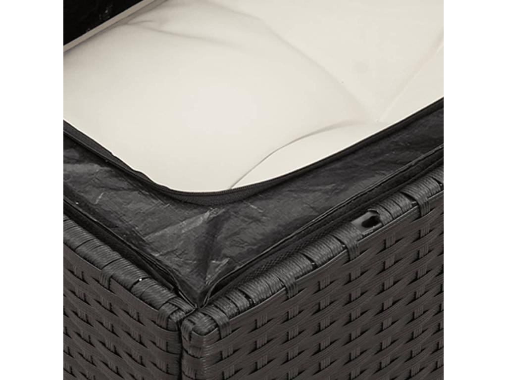 13-piece garden furniture set with cushions, black woven resin