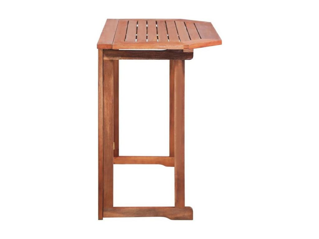 Meublita folding garden bar table, solid dark wood