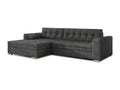 Left-hand corner sofa bed in dark grey mottled fabric, Meublita 270cm