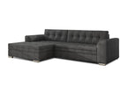 Left-hand corner sofa bed in dark grey mottled fabric, Meublita 270cm
