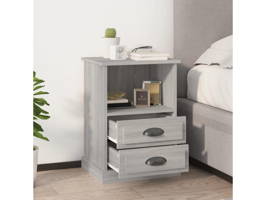 Meublita bedside tables, 2 pcs, grey, 43x36x60