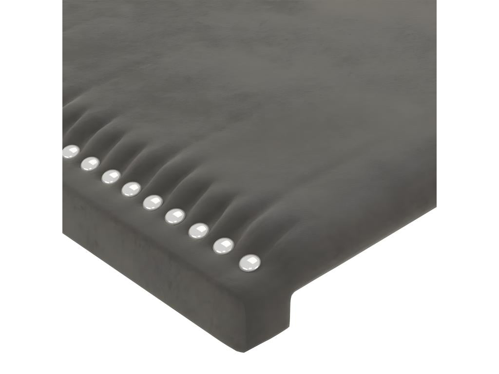 Dark Grey LED Headboard 103x16x78/88 cm Velvet