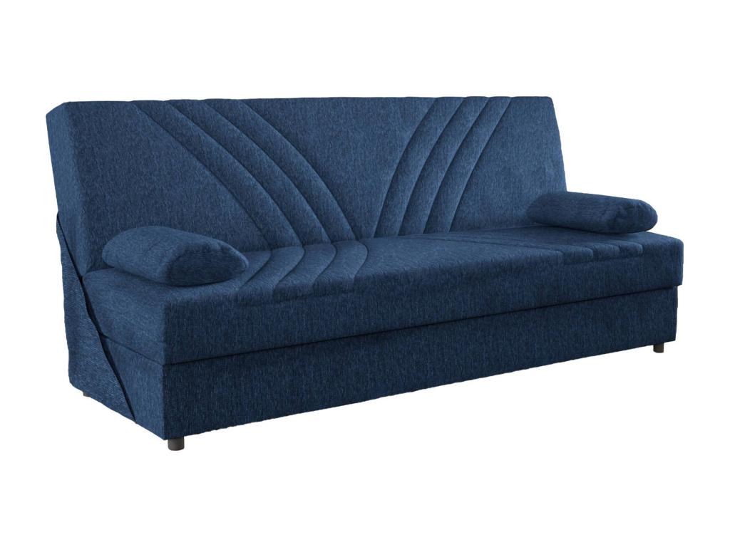 Meublita 3-Seater Storage Sofa with 2 Cushions Included, Upholstered Fabric Living Room Sofa with Opening, 181x81x88 cm, Blue