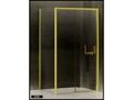 Shower Door with Side Panel - 120x90x200 - LIGHT GOLD - PREMIUM - LEFT