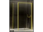 Shower Door with Side Panel - 120x90x200 - LIGHT GOLD - PREMIUM - LEFT