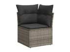 Meublita 9-piece garden furniture set with cushions, grey woven resin