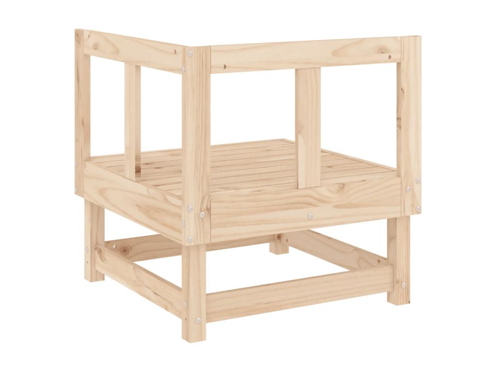 Solid pine wood garden corner sofa