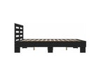Black bed frame 150x200 engineered wood and metal