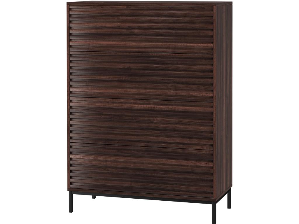 Chest of drawers with 4 drawers, walnut