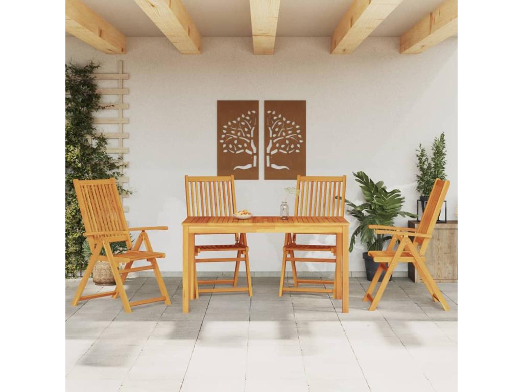 5-piece garden dining set, solid wood, Meublita