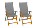 2-piece reclining garden chairs with cushions, Meublita wood