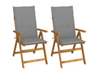 2-piece reclining garden chairs with cushions, Meublita wood