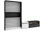 TV unit set 260x186x35cm For TVs up to 65" Electric fireplace White and black