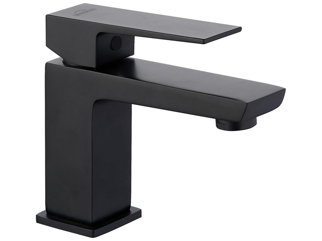 Bathroom Faucet, Square Black Single-Lever Basin Mixer Tap by Meublita