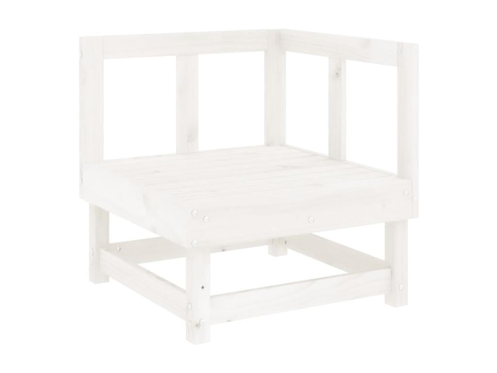 8-piece garden furniture set, white, solid pine wood