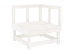 8-piece garden furniture set, white, solid pine wood