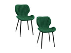 Set of 2 Meublita SJ.17 Bottle Green Velvet Upholstered Dining Chairs