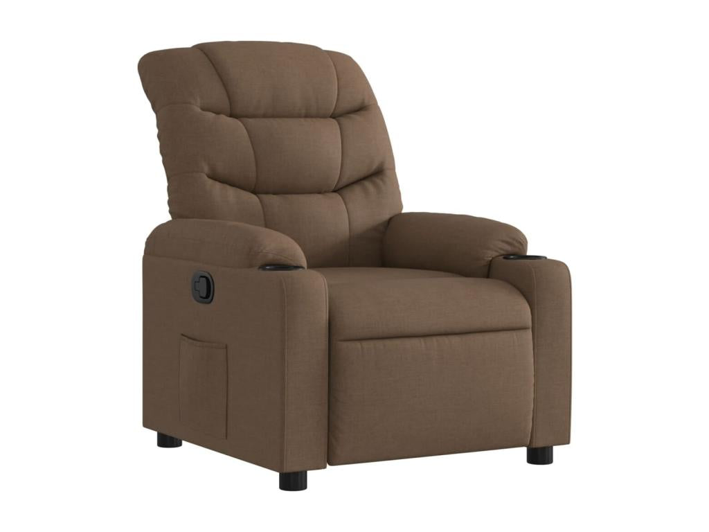 Brown Fabric Reclining Armchair