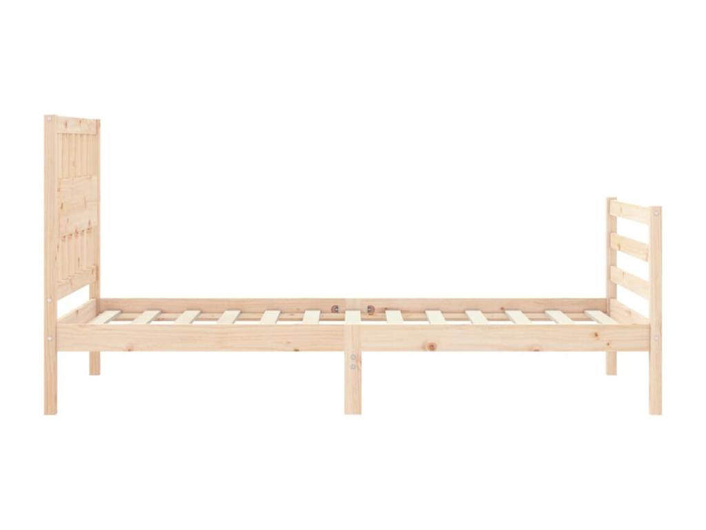 Bed frame with simple solid wood headboard