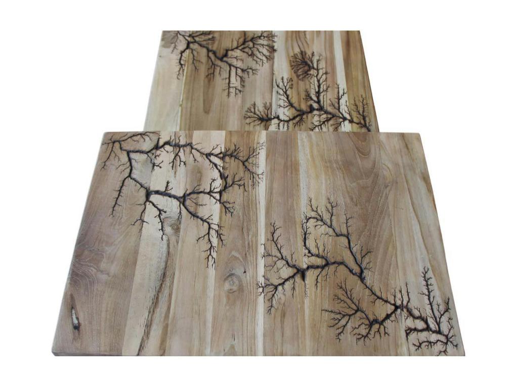 Nesting coffee tables x2 with teak tops, Meublitaé