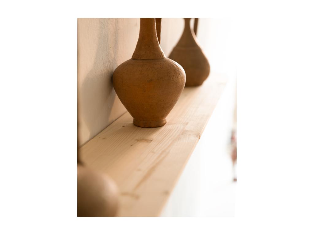 Set of 3 natural fir wood shelves 100x3.2cm - Meublita