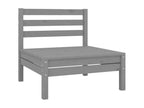 8-piece garden furniture set, solid pine wood, grey