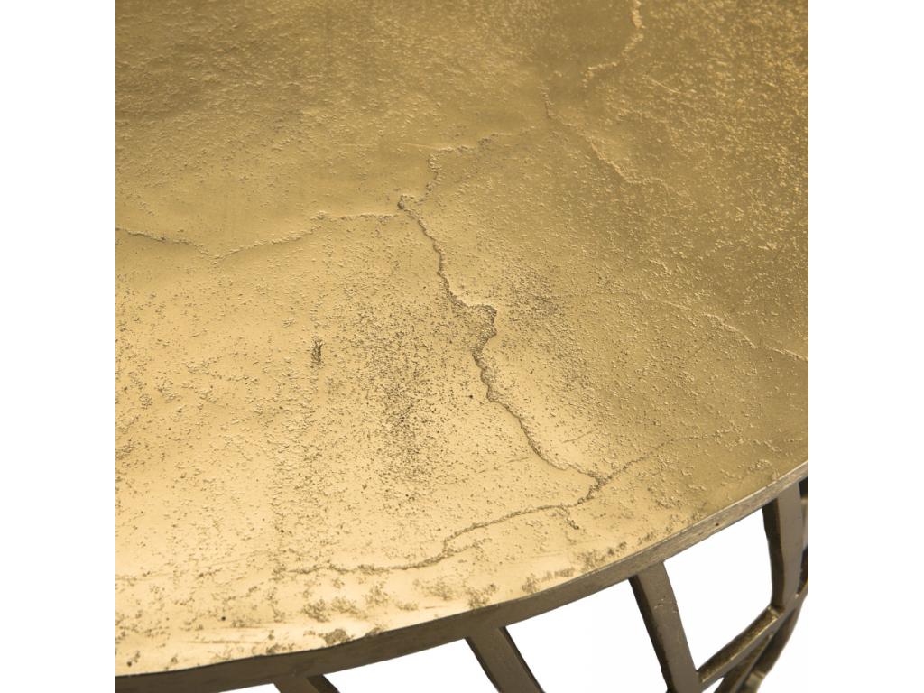 Meublita - Round coffee table 89x89cm gold aluminum with graphic base