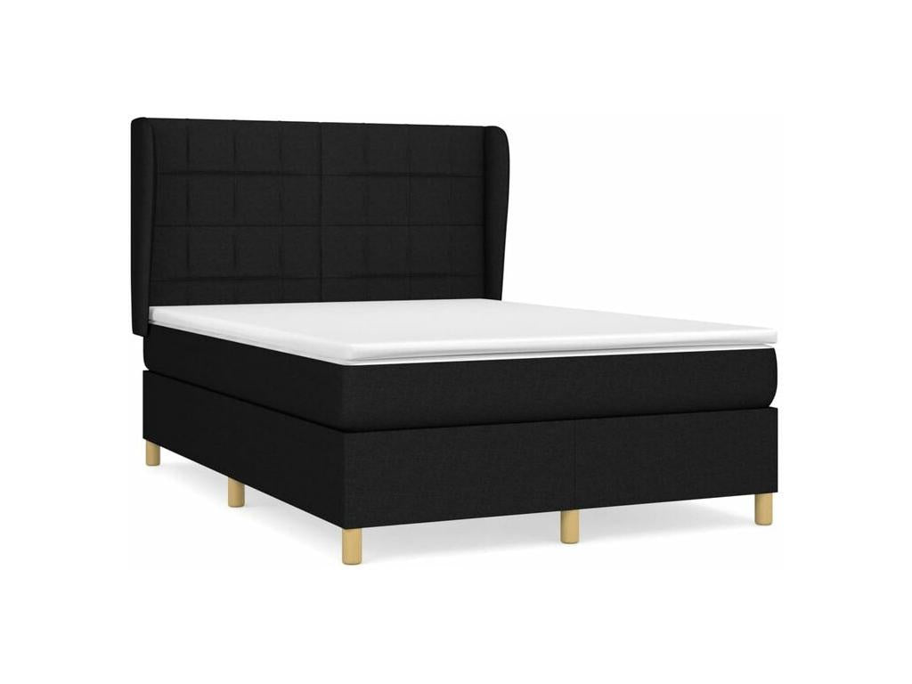 Bed base in Vertchez with black mattress 140x200 fabric