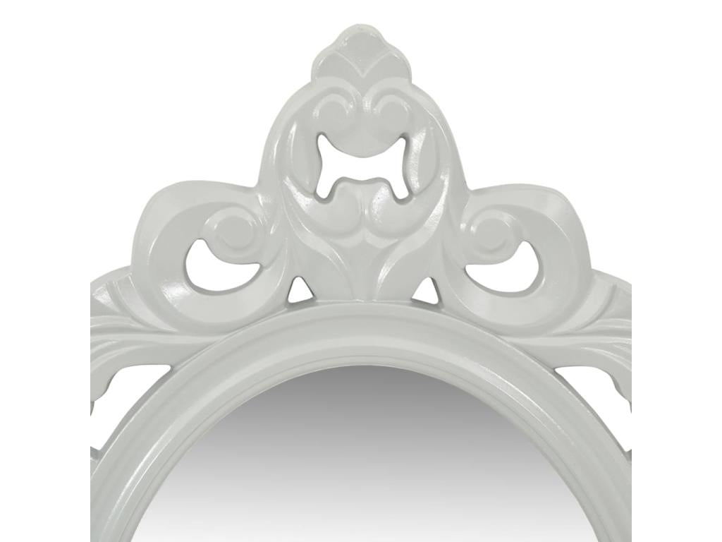 Wall-mounted shelf for keys and jewelry with mirror and hooks, Grey