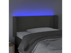 Dark Grey LED Headboard 103x16x78/88 cm Velvet