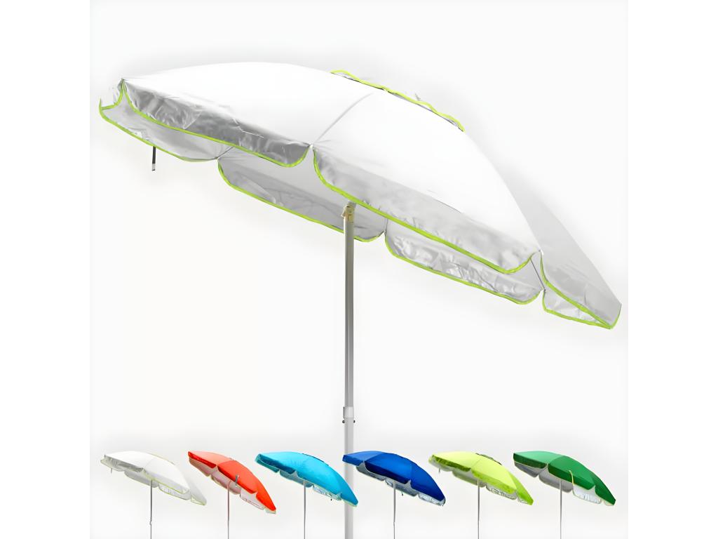 200cm Round Round Windproof Beach Parasol with Sturdy UV Protection EMERA