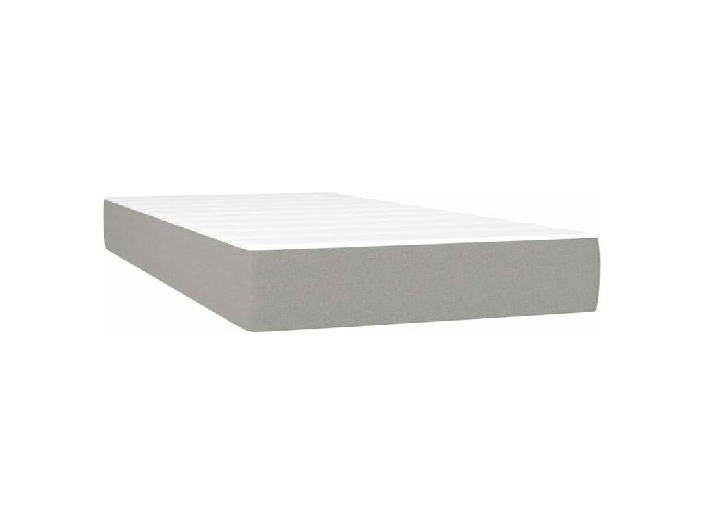 Meublita bed base with light grey 90x200 mattress, fabric