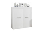 Meublita Wooden Chest of Drawers, Highboard, Usilo 2-Door Hinged Cabinet, White