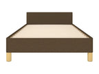 Bed frame with headboard, dark brown, 100x200 cm, fabric