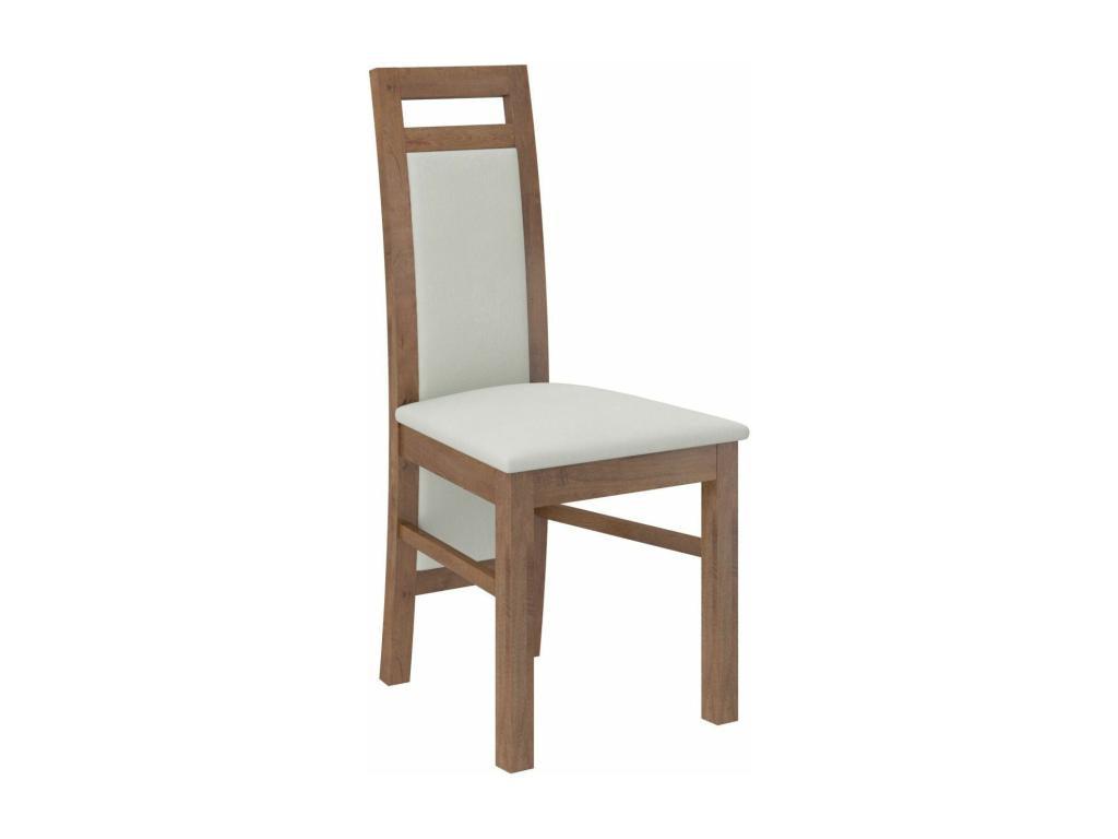 Brown wood and fabric chair, Meublita-Tissu 27121