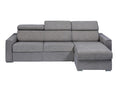 Reversible corner sofa bed in grey fabric - 160 cm sleeping area - 18 cm mattress - Meublita